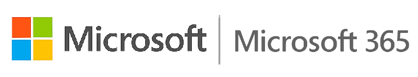 Microsoft and Microsoft 365 logo on black background.